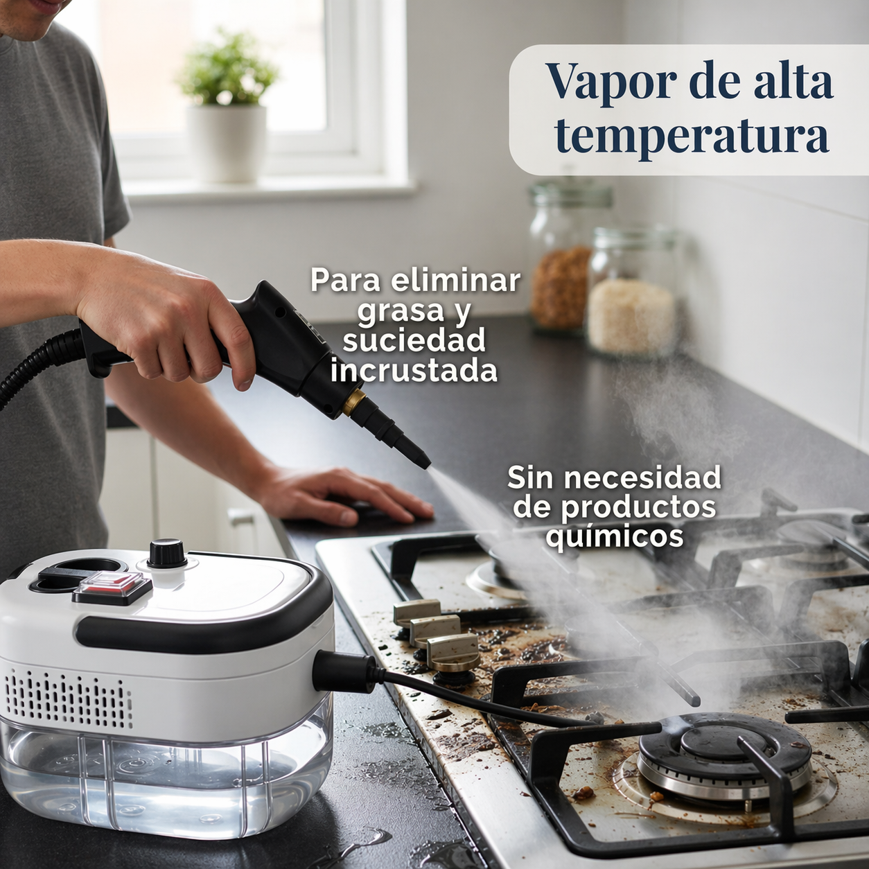 VaporForce™ Pro 2500: El fin de la grasa y el sarro en segundos